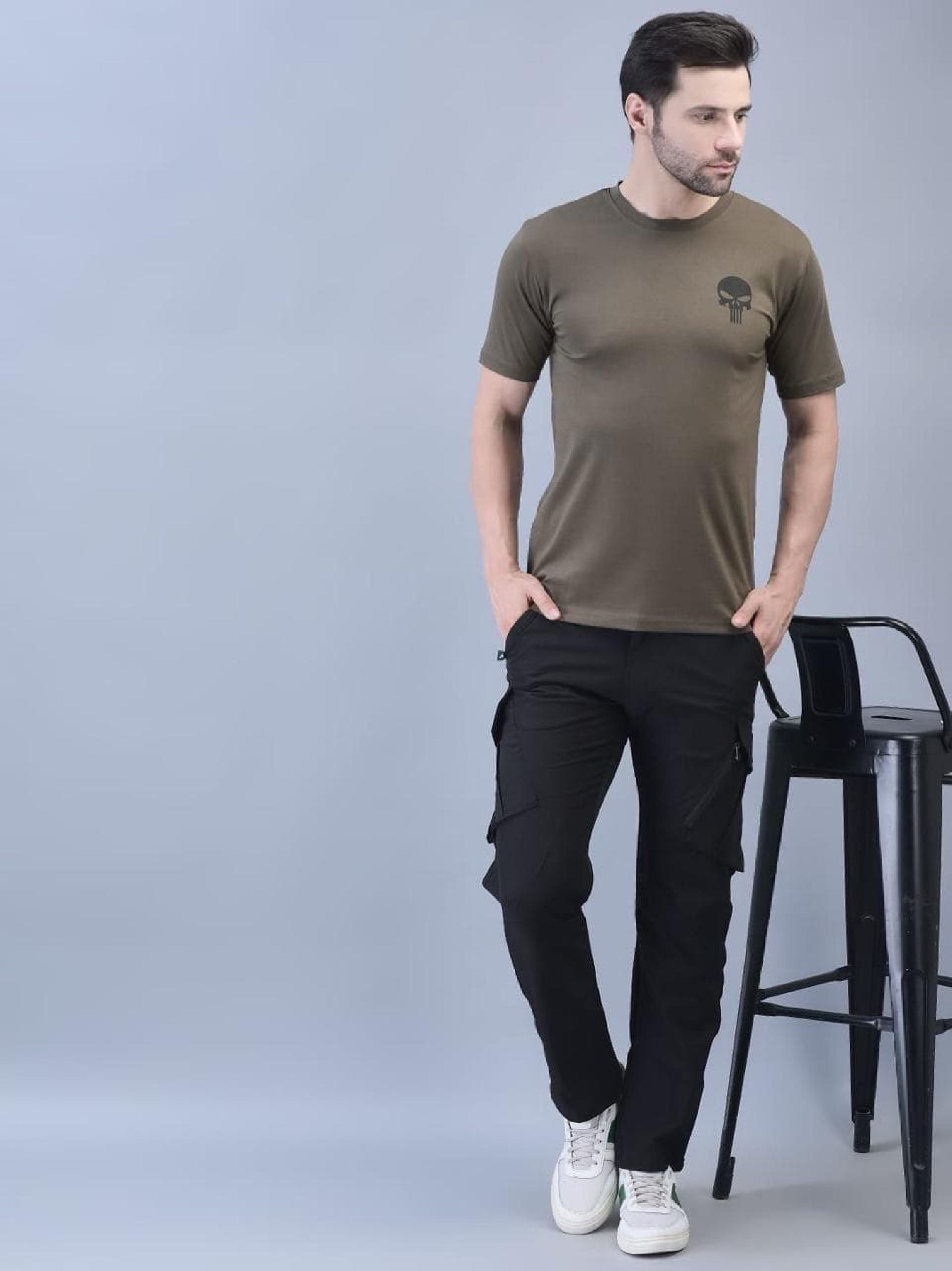 Nylon crush black lycra cargo